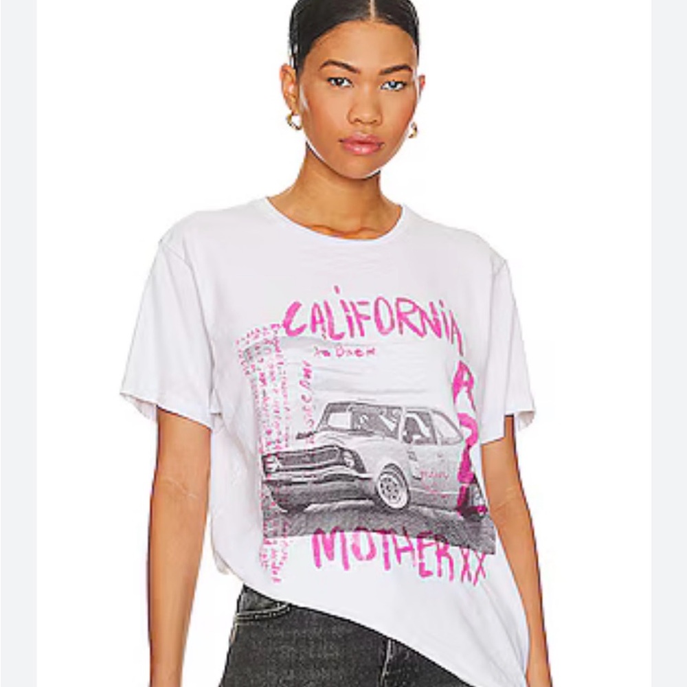 MOTHER California Graphic Tee - White & Pink